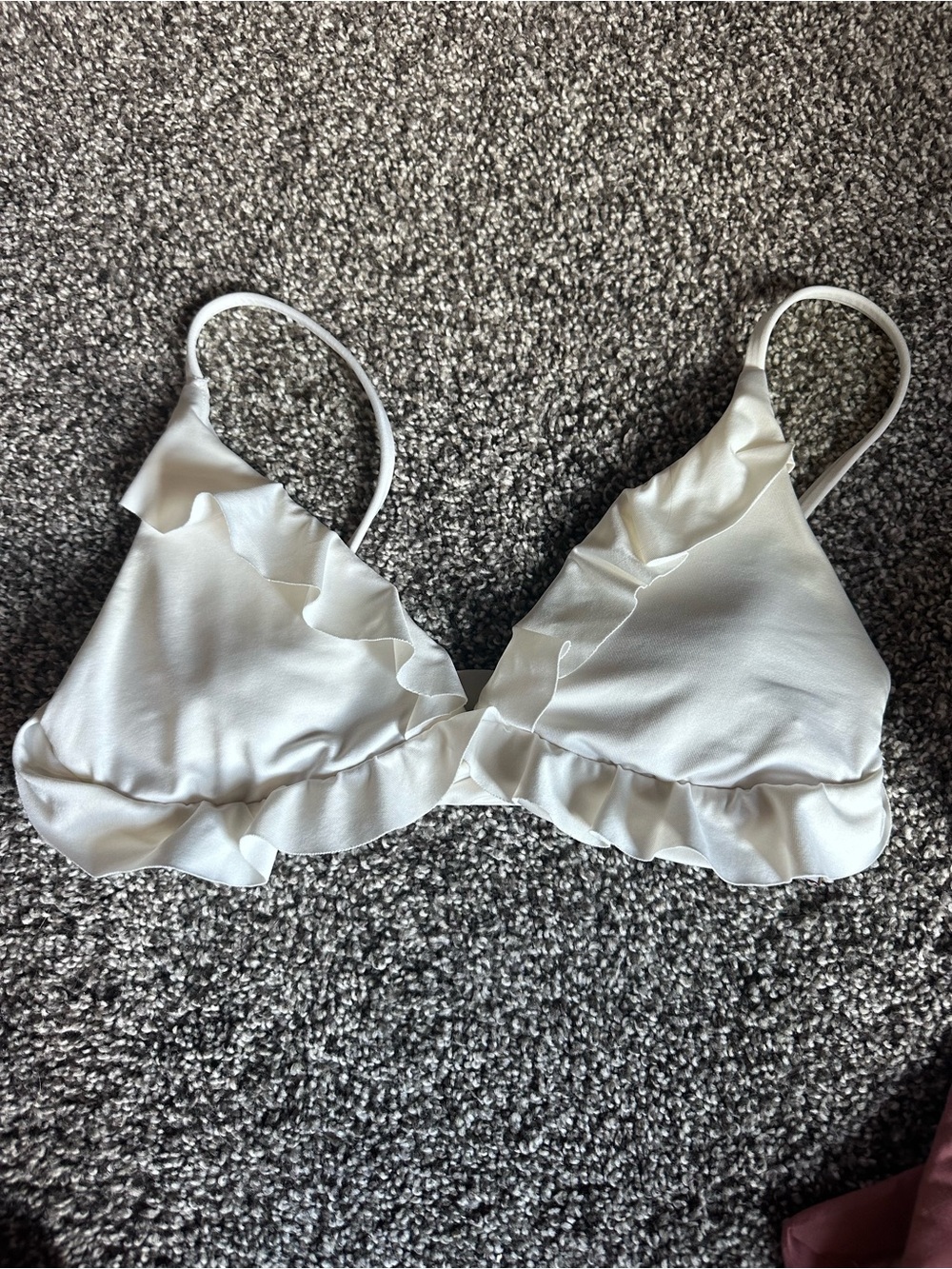 BECCA White Ruffle Triangle Swim